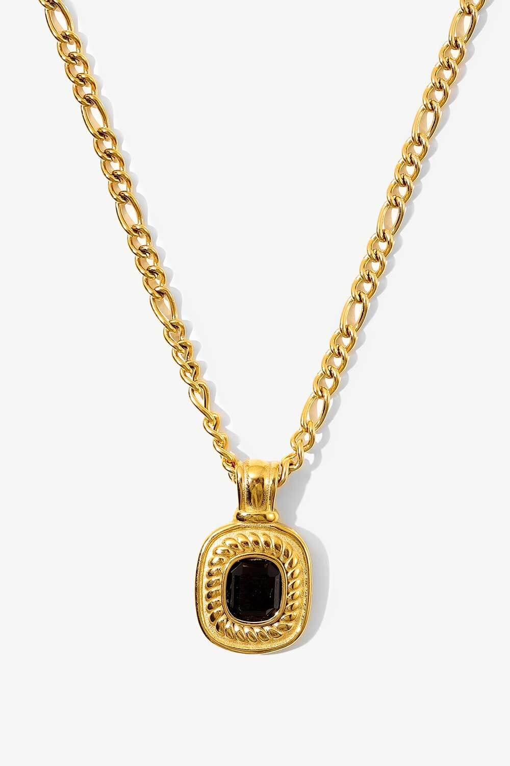 18K Gold Plated Inlaid Rhinestone Pendant Necklace