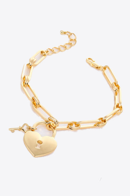 5-Piece Heart Lock Chain Bracelet