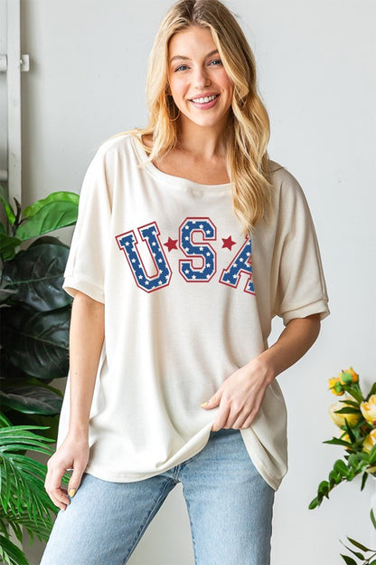 USA Graphic Round Neck T-Shirt