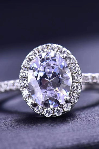 2 Carat Moissanite Platinum-Plated Ring