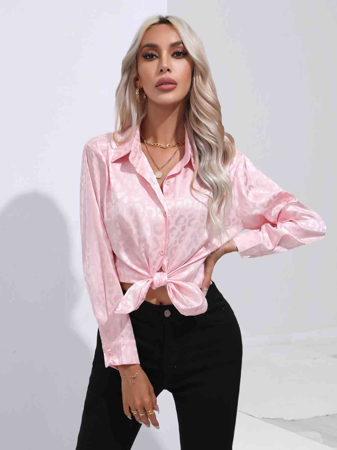 Printed Collared Neck Buttoned Shirt